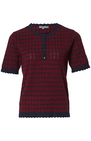 Wit & Wisdom Striped Pointelle Sweater Slide 1