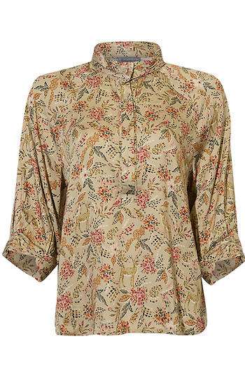 Wit & Wisdom Printed Half Placket Top Slide 1