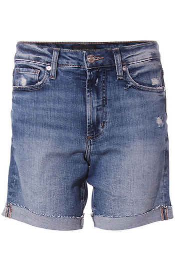 Silver Long Denim Short Slide 1