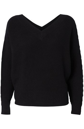 Double V-Neck Knit Sweater Slide 1
