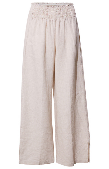 Smocked Waist Cropped Pant Slide 1