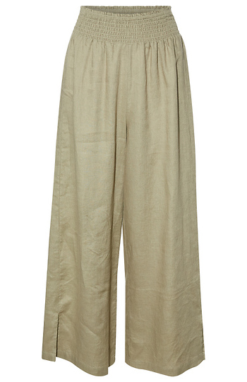 Smocked Waist Cropped Pant Slide 1