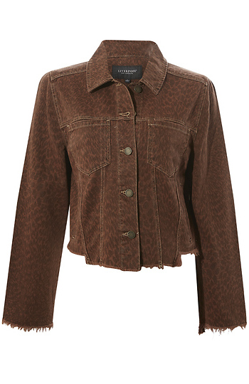 Liverpool Printed Fray Hem Jacket Slide 1