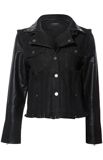 Liverpool Denim Contrast Moto Jacket Slide 1