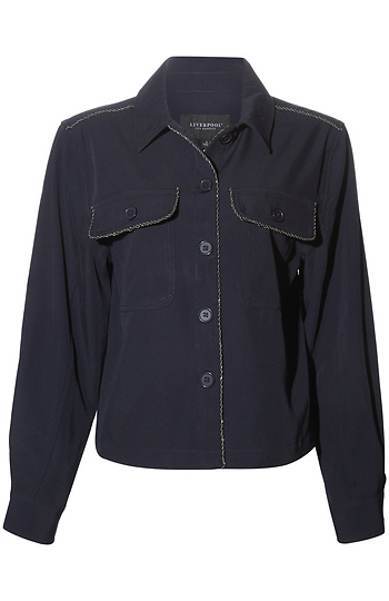 Liverpool Shacket with Chain Trim Slide 1