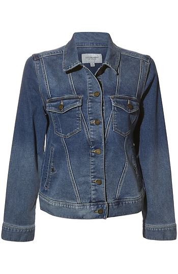 Liverpool Angled Seam Denim Jacket Slide 1
