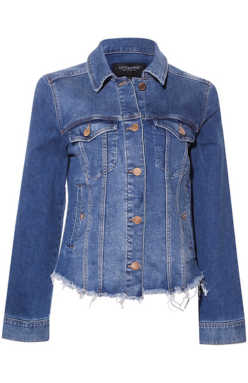 Liverpool Frayed Denim Jacket Slide 1