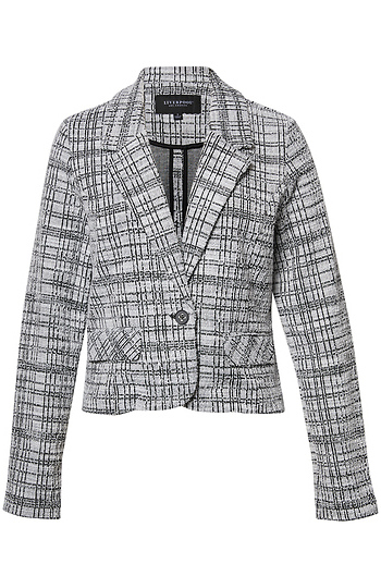 Liverpool Cropped Plaid Blazer Slide 1