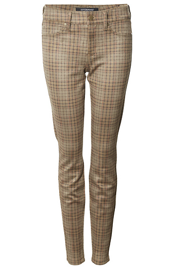 Liverpool Mid Rise Plaid Ankle Pant Slide 1