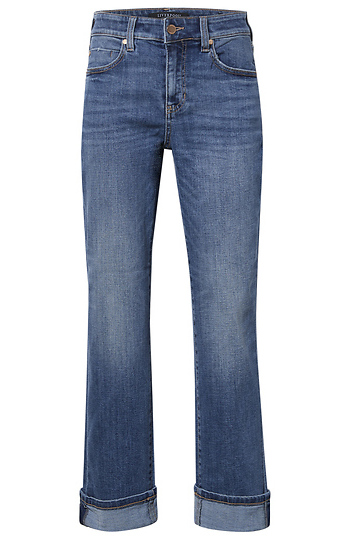 Mid Rise Cuffed Denim Jean Slide 1