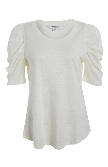 Liverpool Ruched Sleeve Tee Slide 1
