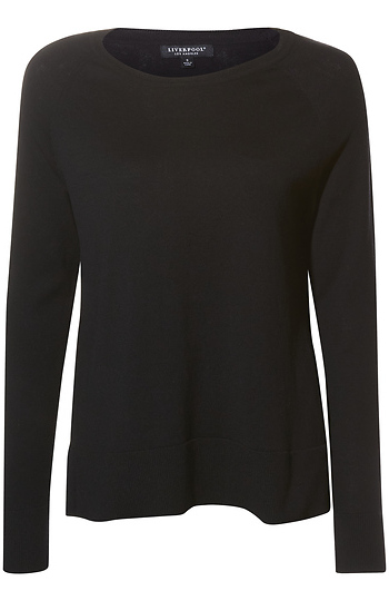 Liverpool Side Slit Raglan Long Sleeve Top Slide 1