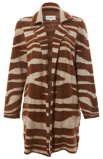 Animal Print Coatigan Sweater Slide 1