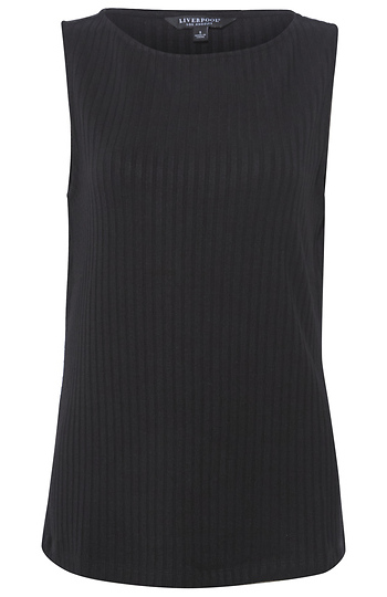 Liverpool Sleeveless Boat Neck Knit Top Slide 1