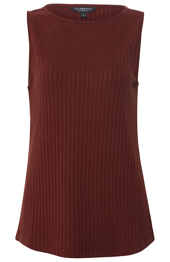 Liverpool Sleeveless Boat Neck Knit Top Slide 1