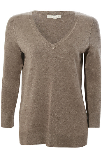 Liverpool 3/4 Sleeve V Neck Top Slide 1