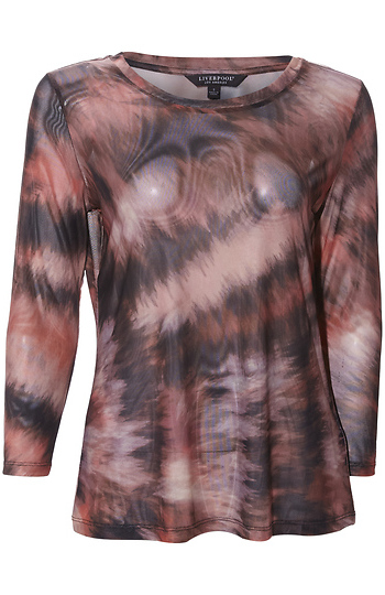 Liverpool Printed Mesh Top Slide 1