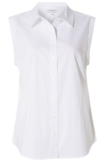 Liverpool Sleeveless Button Front Shirt Slide 1