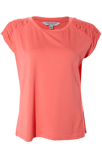 Liverpool Smocked Shoulder Raglan Top Slide 1