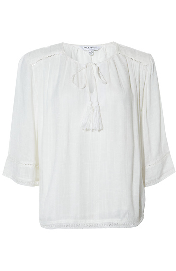 Liverpool Bell Sleeve Split Neck Top Slide 1
