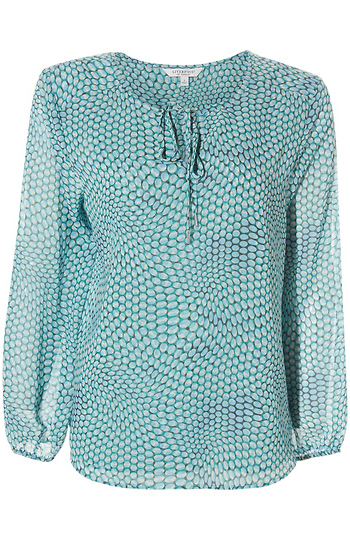 Liverpool Tie Neck Printed Blouse Slide 1