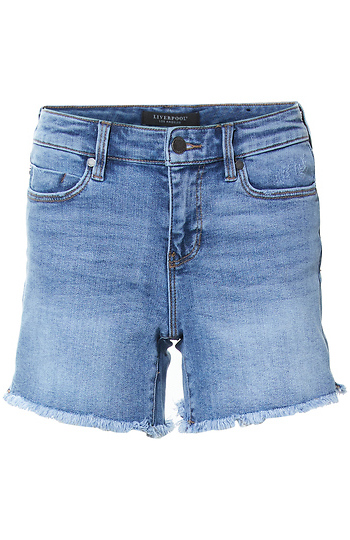 Liverpool Mid Rise Fray Hem Short Slide 1