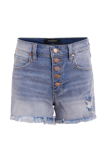 Liverpool Mid Rise Button Fly Denim Short Slide 1
