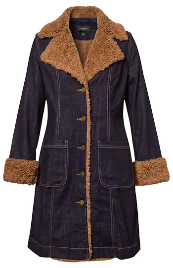 Petite Liverpool Fur Denim Coat Slide 1