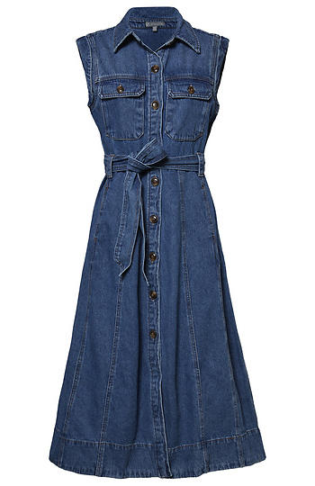 Petite Wit & Wisdom Midi Denim Dress Slide 1