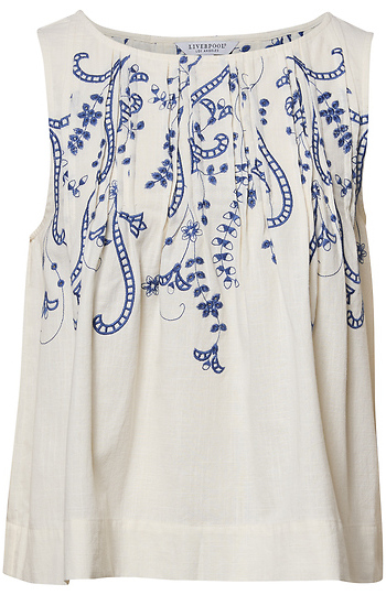 Petite Liverpool Boat Neck Woven Top Slide 1