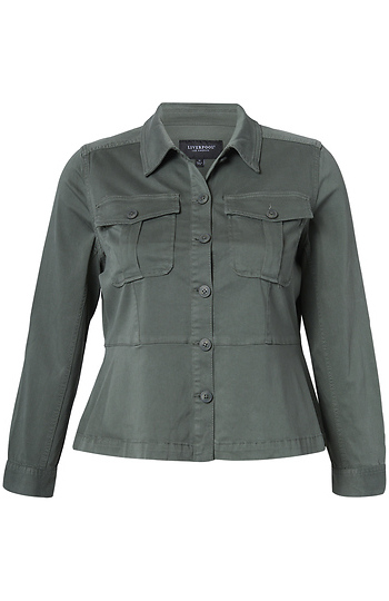 Liverpool Peplum Hem Trucker Jacket Slide 1