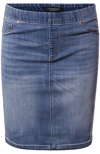 Liverpool Denim Pencil Skirt Slide 1