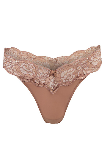 Jaya Medium Beige Thong Slide 1