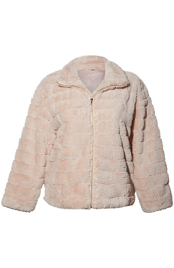 Long Sleeve Faux Fur Jacket Slide 1