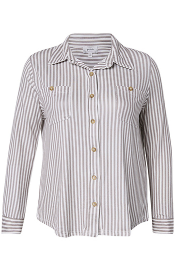 Striped Button Front Shirt Slide 1