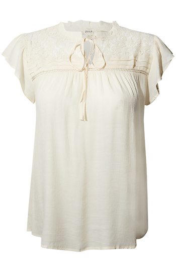 Split Neck Lace Top Slide 1