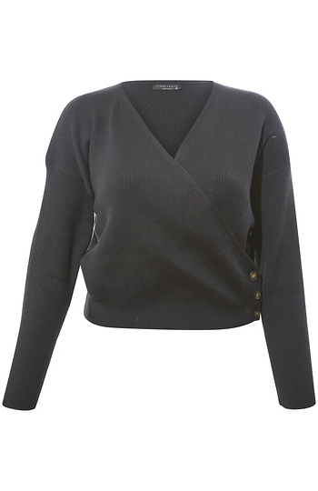 V-Neck Surplice Sweater Slide 1