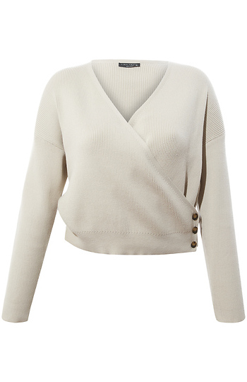 V-Neck Surplice Sweater Slide 1