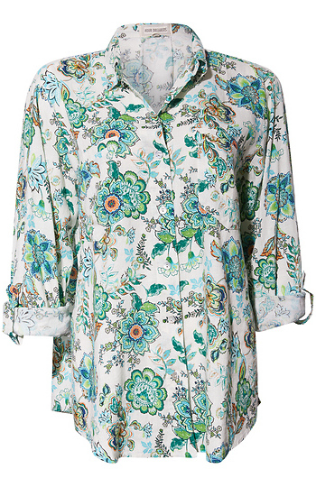 Printed Button Front Shirt Slide 1
