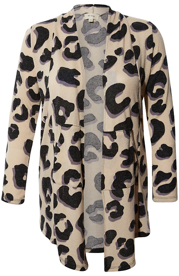 Animal Print Cardigan Slide 1