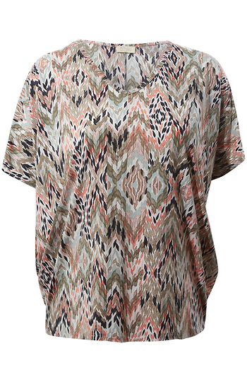 V-Neck Printed T-Shirt Slide 1