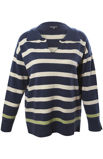 Stripe Long Sleeve Sweater Top Slide 1