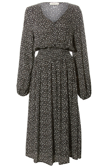 Ditsy Gauze Smock Midi Dress Slide 1