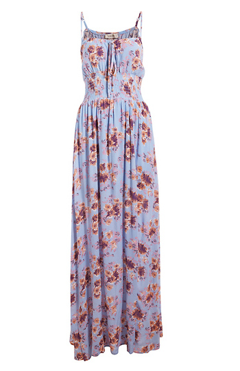 Floral Maxi Dress with Slit Opening Slide 1
