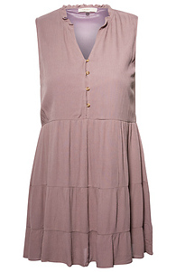 Button Front Tiered Mini Dress Slide 1