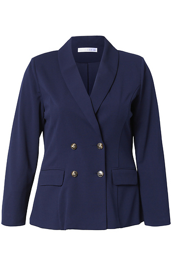 Solid Crepe Double Breasted Blazer Slide 1