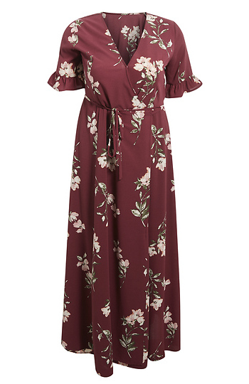 Floral Wrap Maxi Dress Slide 1