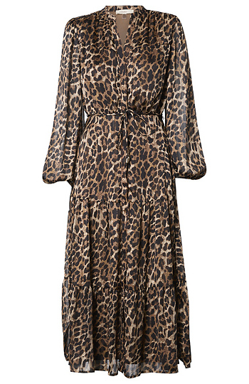 Leopard Print Chiffon Midi Dress Slide 1