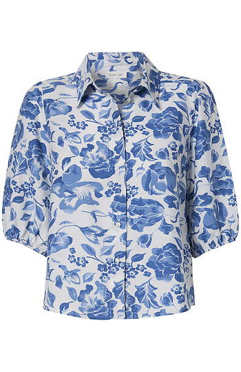 Printed Button Up Blouse Slide 1