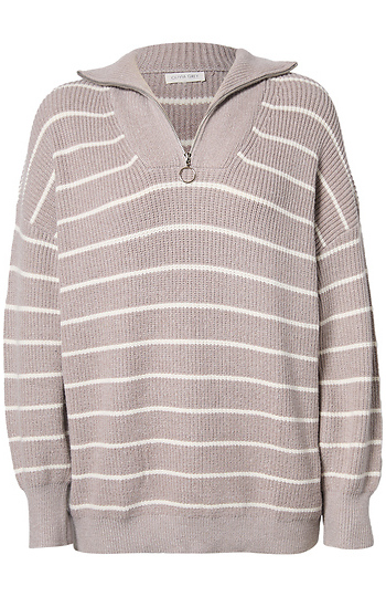 Striped Quarter Zip Pullover Slide 1